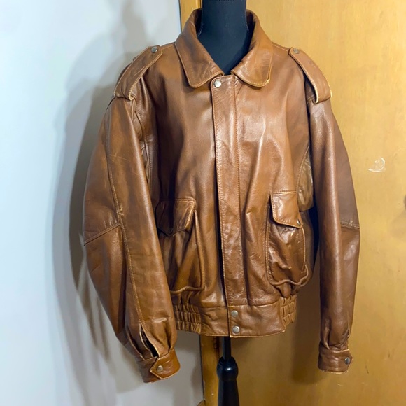 Stuart Mcguire Other - STEWART MCGUIRE MENS BROWN VINTAGE GENUINE LEATHER FLIGHT JACKET